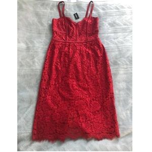 Express red lace dress